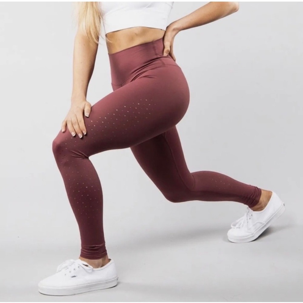 Buffbunny Allure Laser Legging Windsor Wine XS High Waist Perforated Leggings